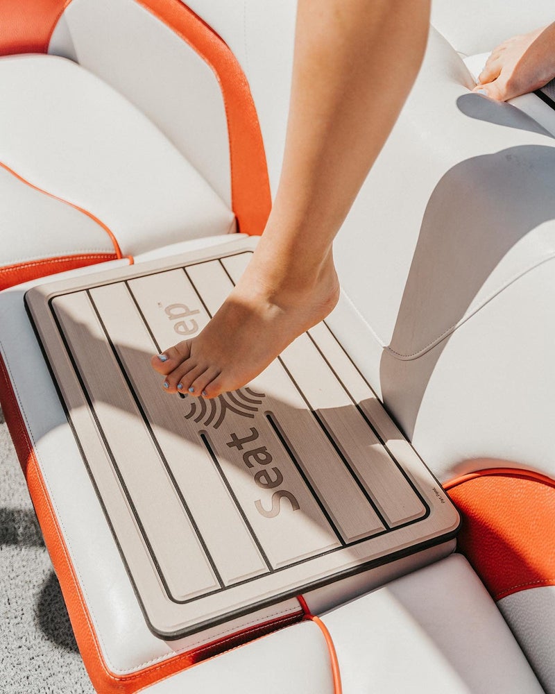 Tidal Wake Seat Step Non-Slip Marine Matâ€“Protects Boat Seats & Upholstery from Rips, Dirt & Wear from Stepping on Seats-Ideal for Cushions, Seat Covers, Vinyl Upholstery (Taupe/Black) - Image 2